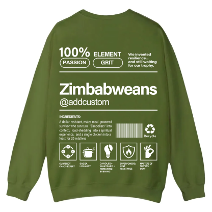 Zimbabweans Addcustom Unisex Fit  Casual Crewneck Sweatshirt wearishow