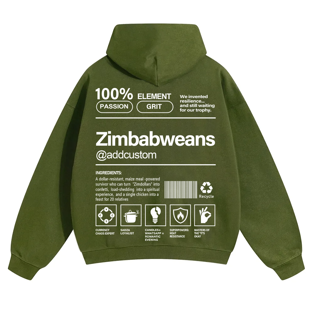 Zimbabweans Addcustom Unisex Fit Color Hoodie wearishow