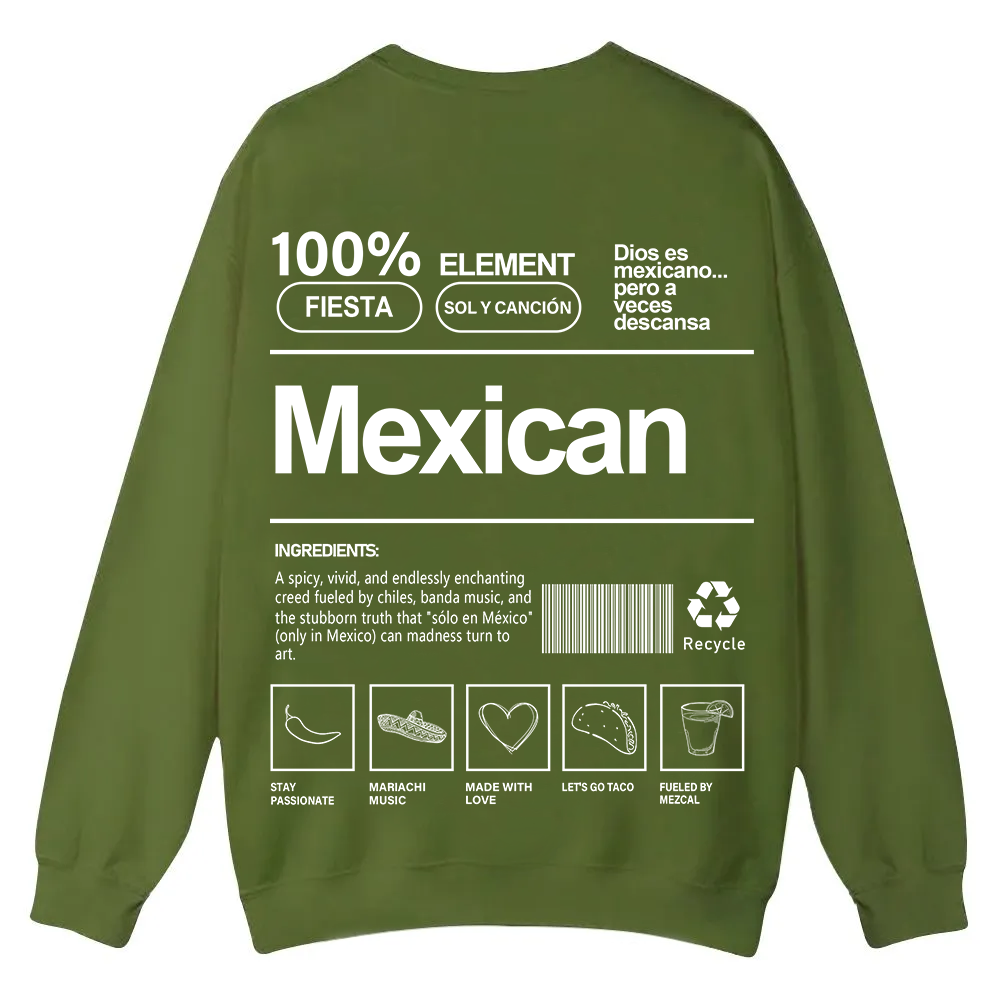 Mexican Unisex Fit  Casual Crewneck Sweatshirt wearishow