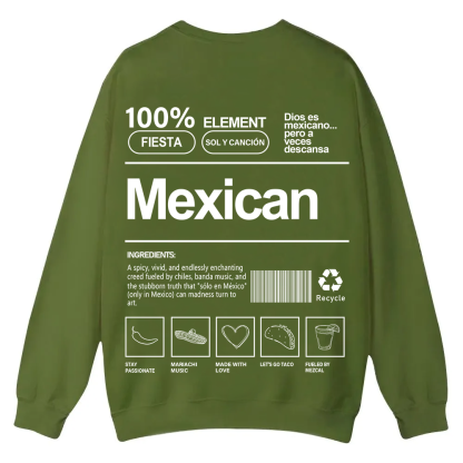 Mexican Unisex Fit  Casual Crewneck Sweatshirt wearishow