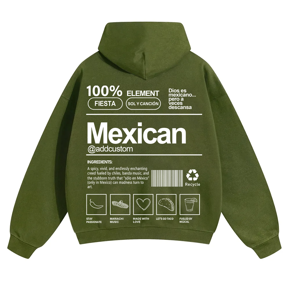 Mexican Addcustom Unisex Fit Color Hoodie wearishow