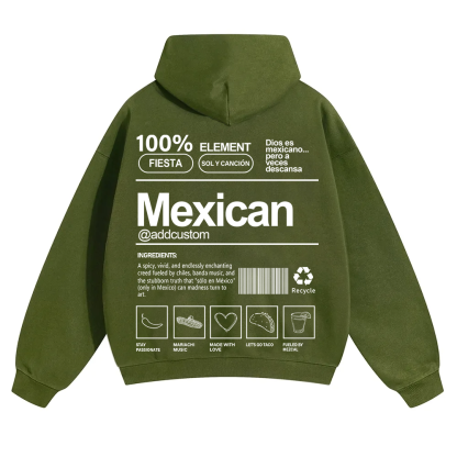 Mexican Addcustom Unisex Fit Color Hoodie wearishow