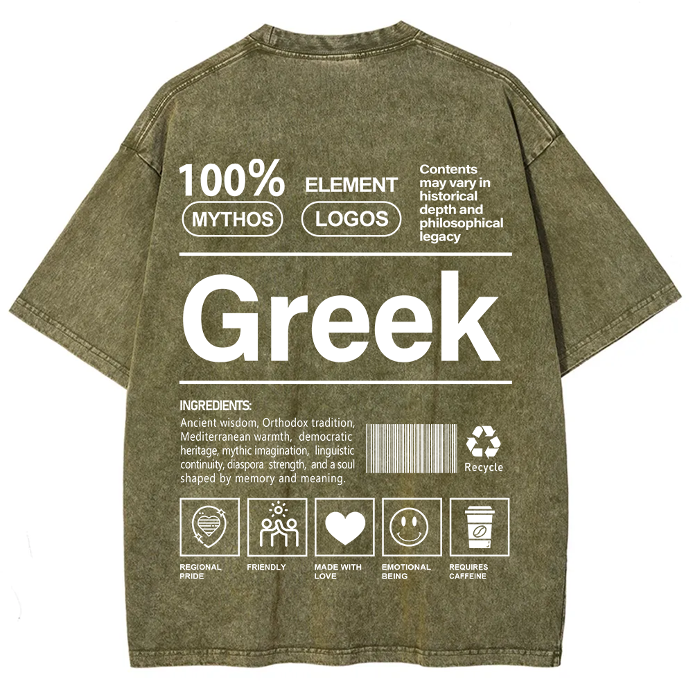 Greek Unisex Fit  Washed T-Shirt