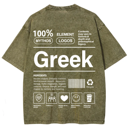 Greek Unisex Fit  Washed T-Shirt