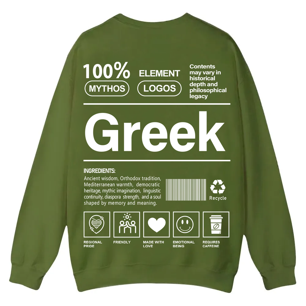 Greek Unisex Fit  Casual Crewneck Sweatshirt wearishow