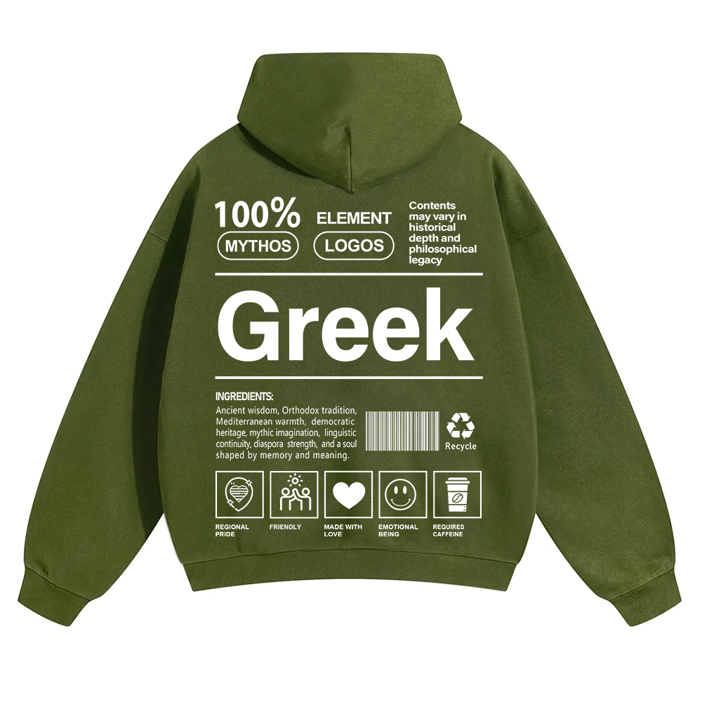 Greek Unisex Fit Color Hoodie wearishow