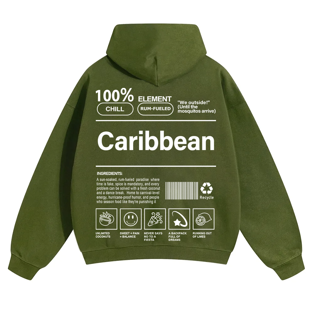 Caribbean Unisex Fit Color Hoodie wearishow