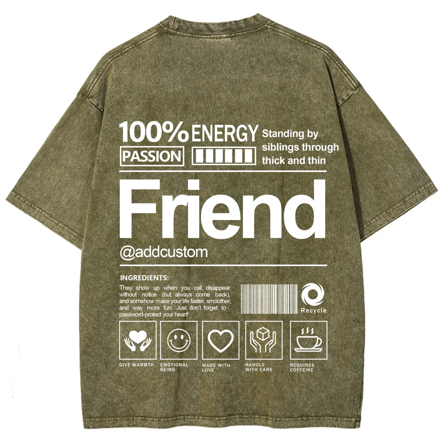 Friend Addcustom Washed T-Shirt