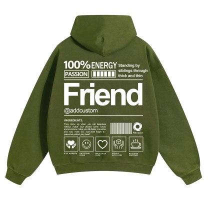 Friend Addcustom Solid Color Hoodie