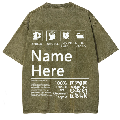 QR Code Customized Unisex Fit Washed T-Shirt