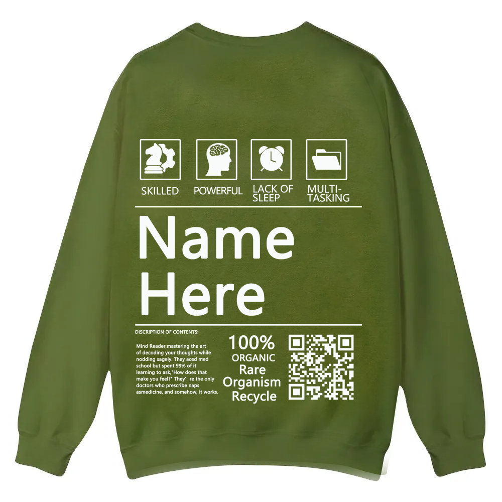 QR Code Customized Unisex Crew Sweatshirt
