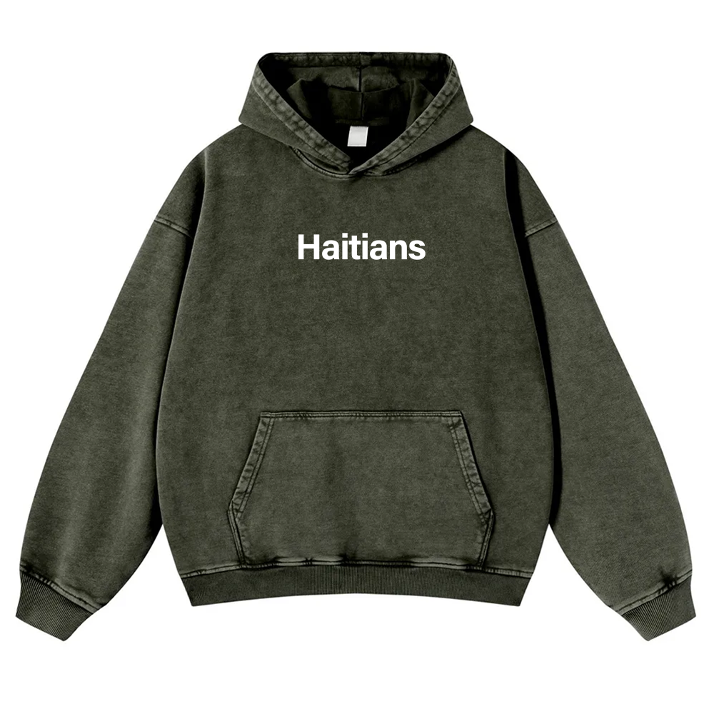 Haitians Unisex Fit  Washed Hoodie wearishow