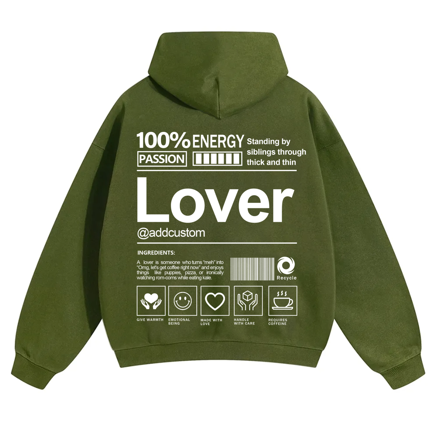 Lover Addcustom Solid Color Hoodie