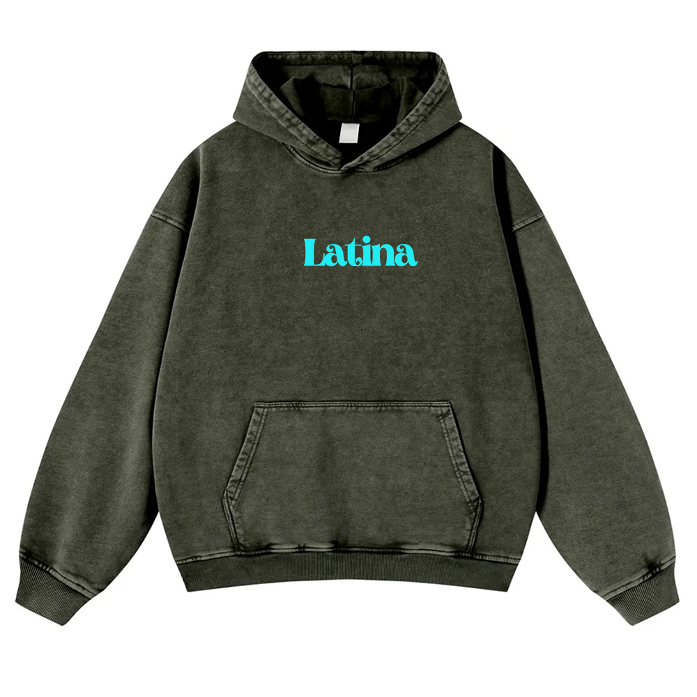 Latina Unisex Fit  Washed Hoodie wearishow