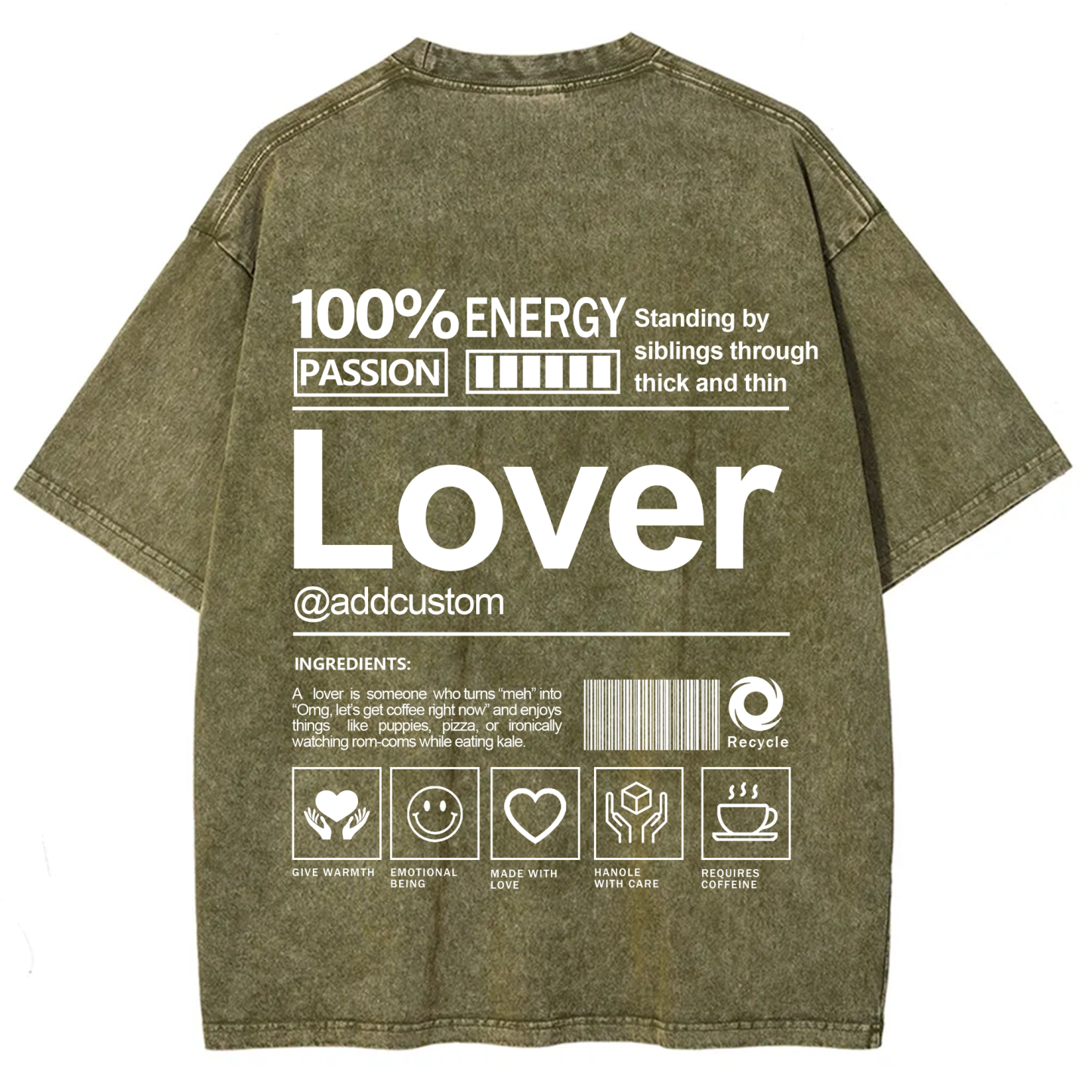 Lover Addcustom Washed T-Shirt