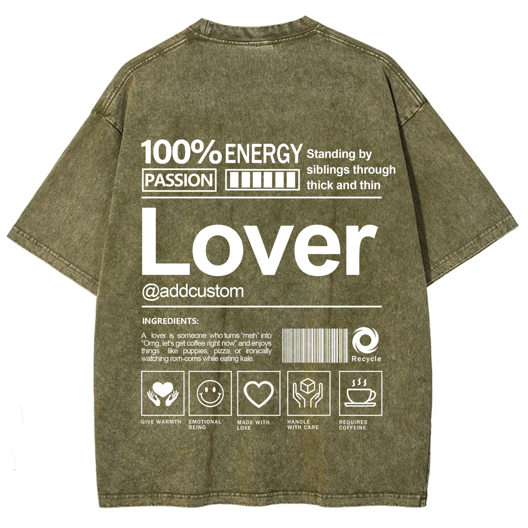 Lover Addcustom Washed T-Shirt