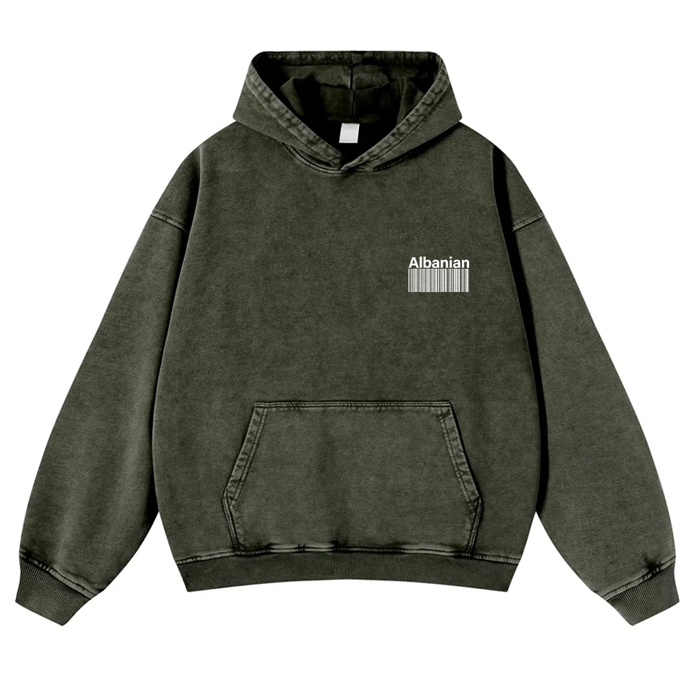 Albanian Unisex Fit  Washed Hoodie wearishow