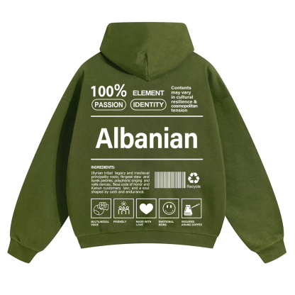 Albanian Unisex Fit Color Hoodie wearishow