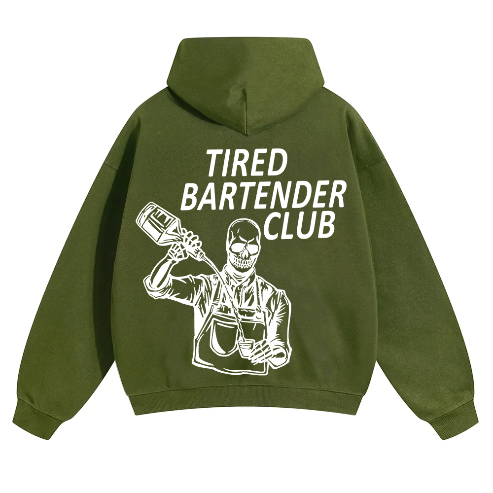 Tired Bartender Club Unisex Fit Color Hoodie wearishow
