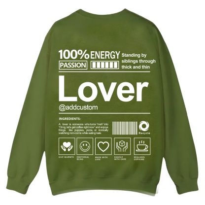 Lover Addcustom Casual Crewneck Sweatshirt