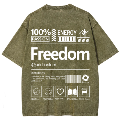 Freedom Addcustom Washed T-Shirt