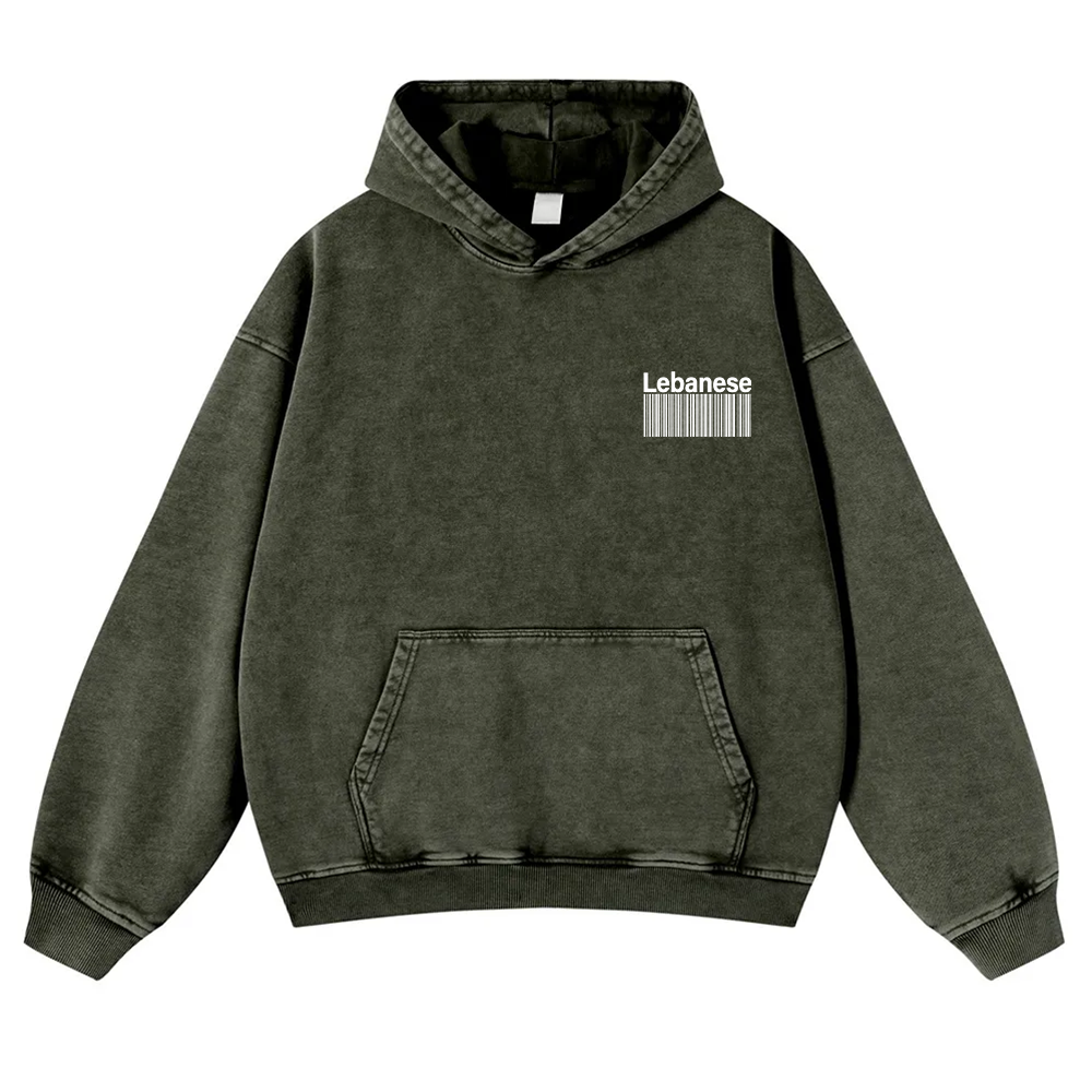 Lebanese Unisex Fit  Washed Hoodie wearishow