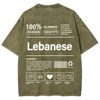 Lebanese Unisex Fit  Washed T-Shirt