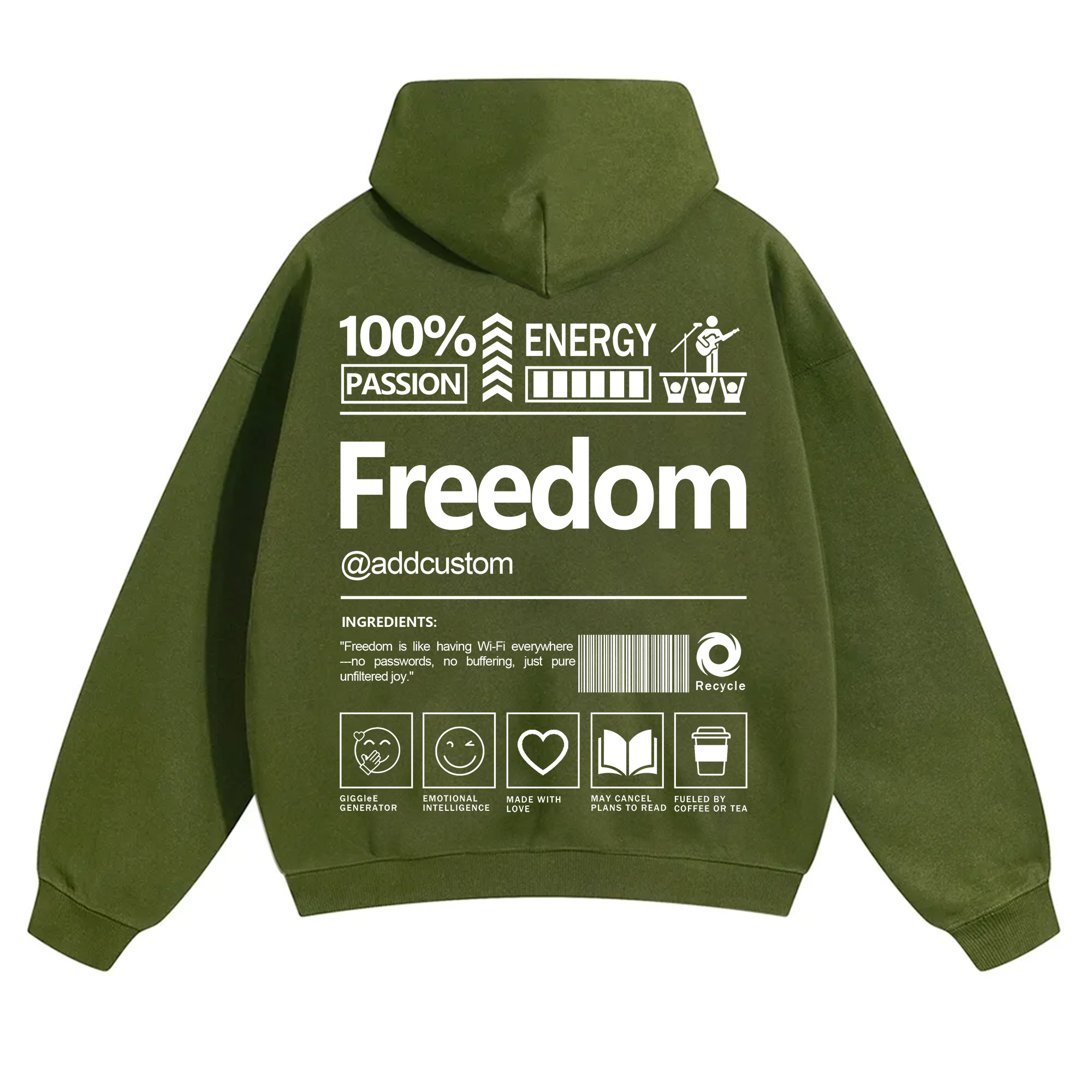Freedom Addcustom Solid Color Hoodie