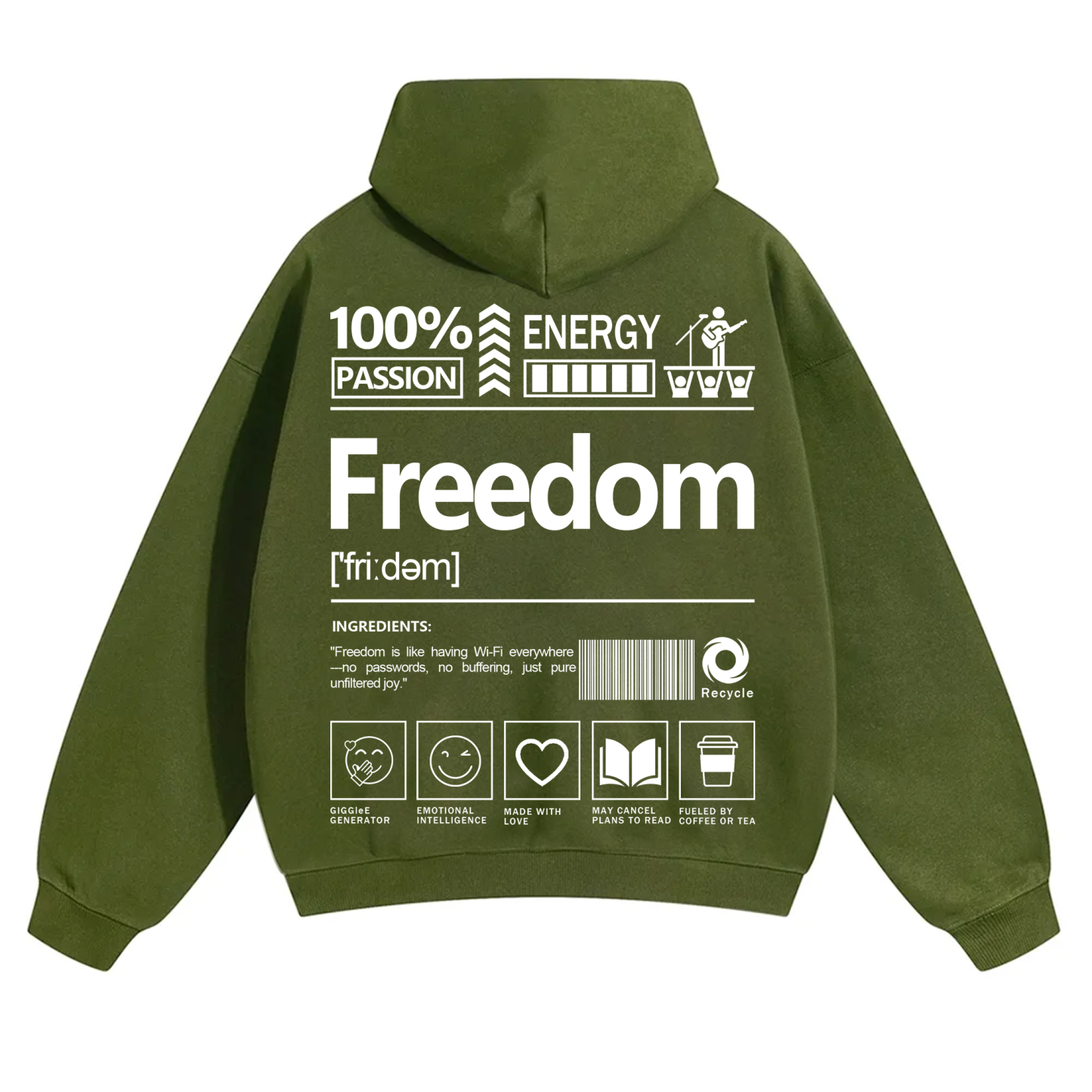 Freedom Unisex Fit Solid Color Hoodie