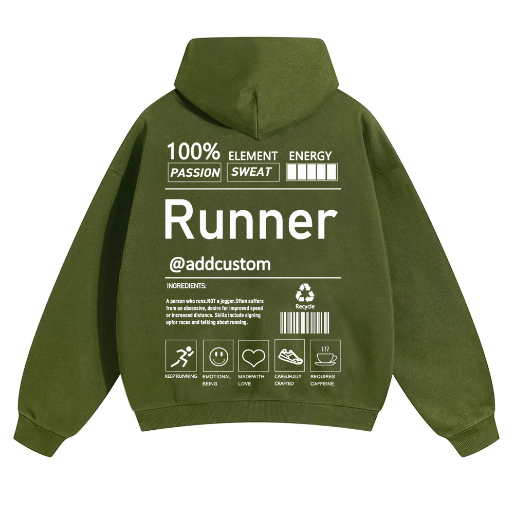 Addcustom Runner Solid Color Hoodie