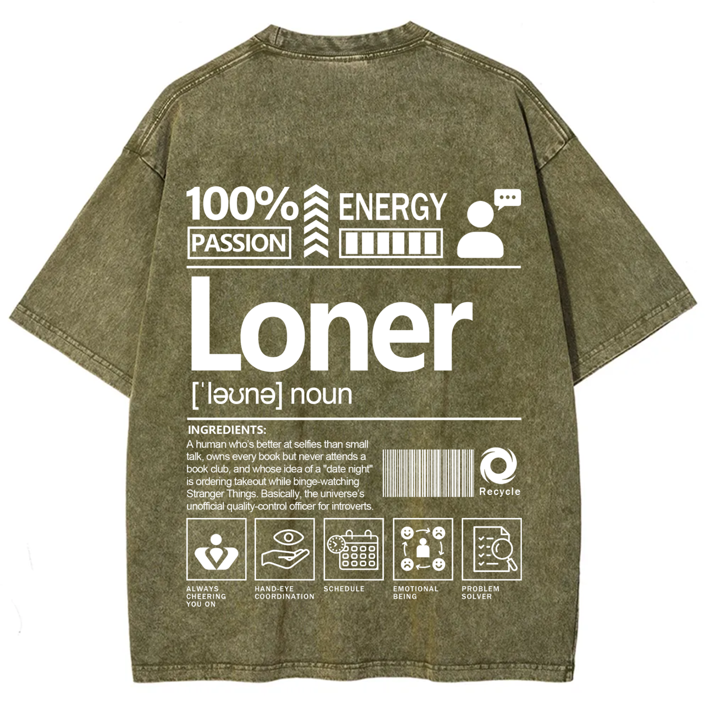 Loner Unisex Fit Washed T-Shirt