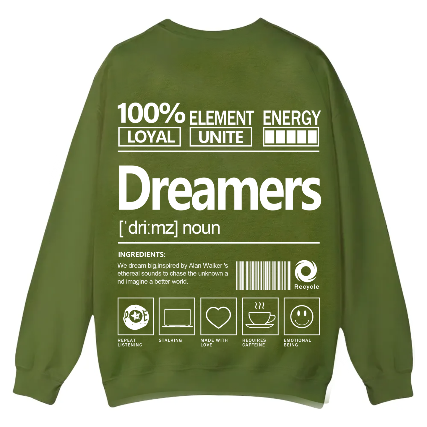 Dreamers Unisex Fit Casual Crewneck Sweatshirt