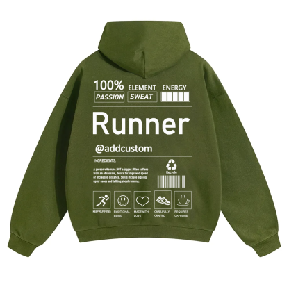 Addcustom Runner Solid Color Hoodie
