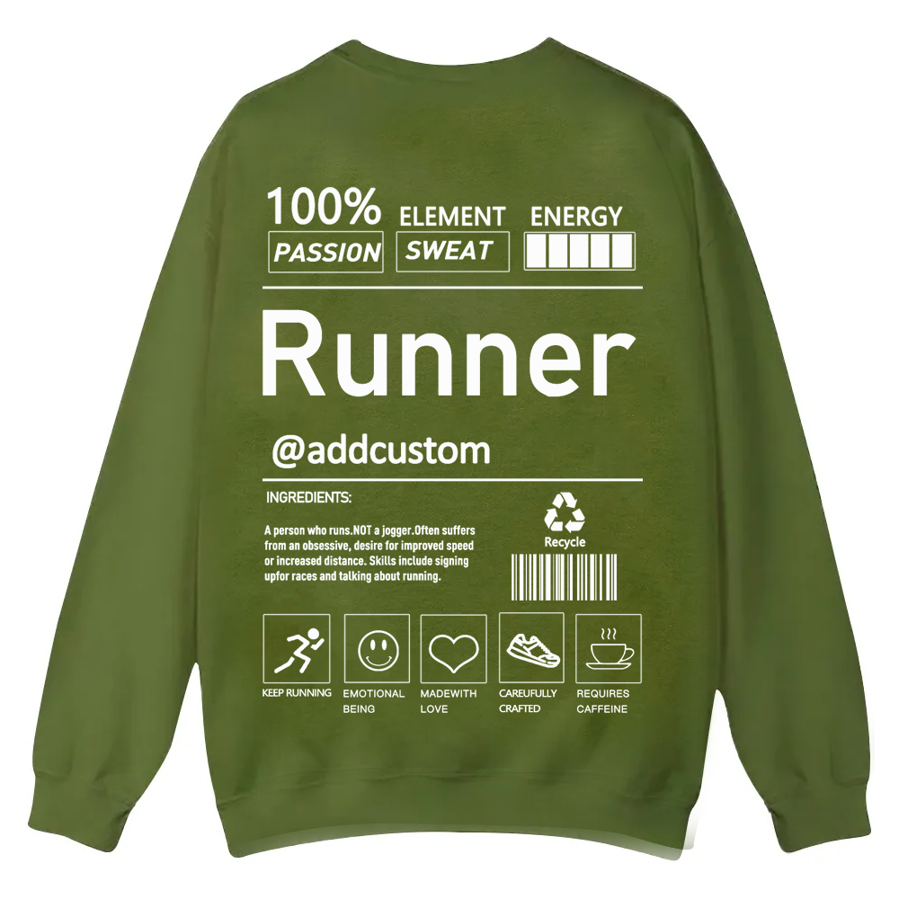 Addcustom Runner Casual Crewneck Sweatshirt
