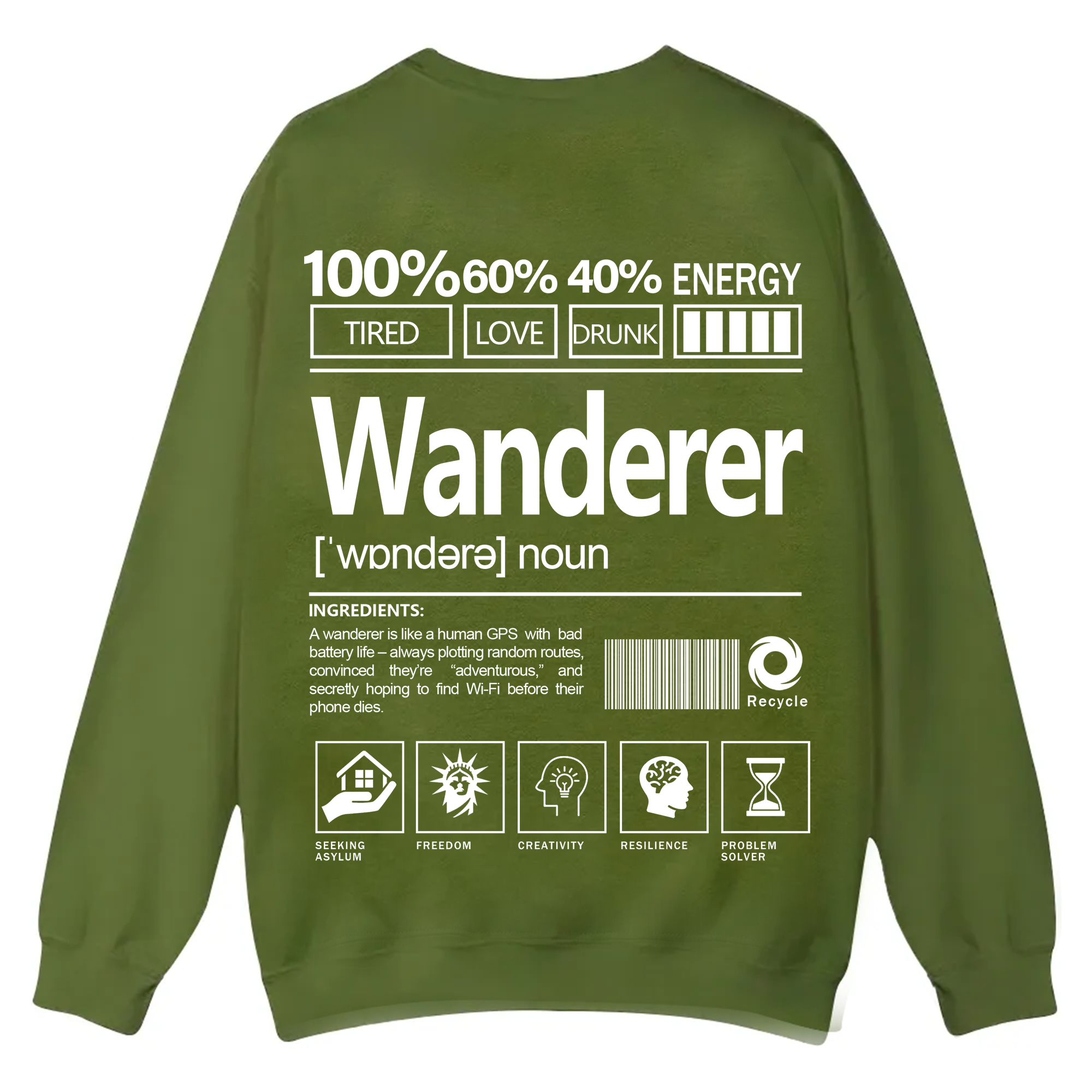 Wanderer Unisex Fit Casual Crewneck Sweatshirt