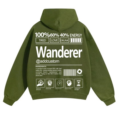 Wanderer Addcustom Unisex Fit Solid Color Hoodie