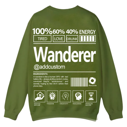 Wanderer Addcustom Unisex Fit Casual Crewneck Sweatshirt