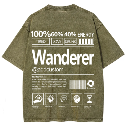 Wanderer Addcustom Unisex Fit Washed T-Shirt