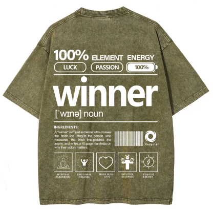 Winner Unisex Fit Washed T-Shirt