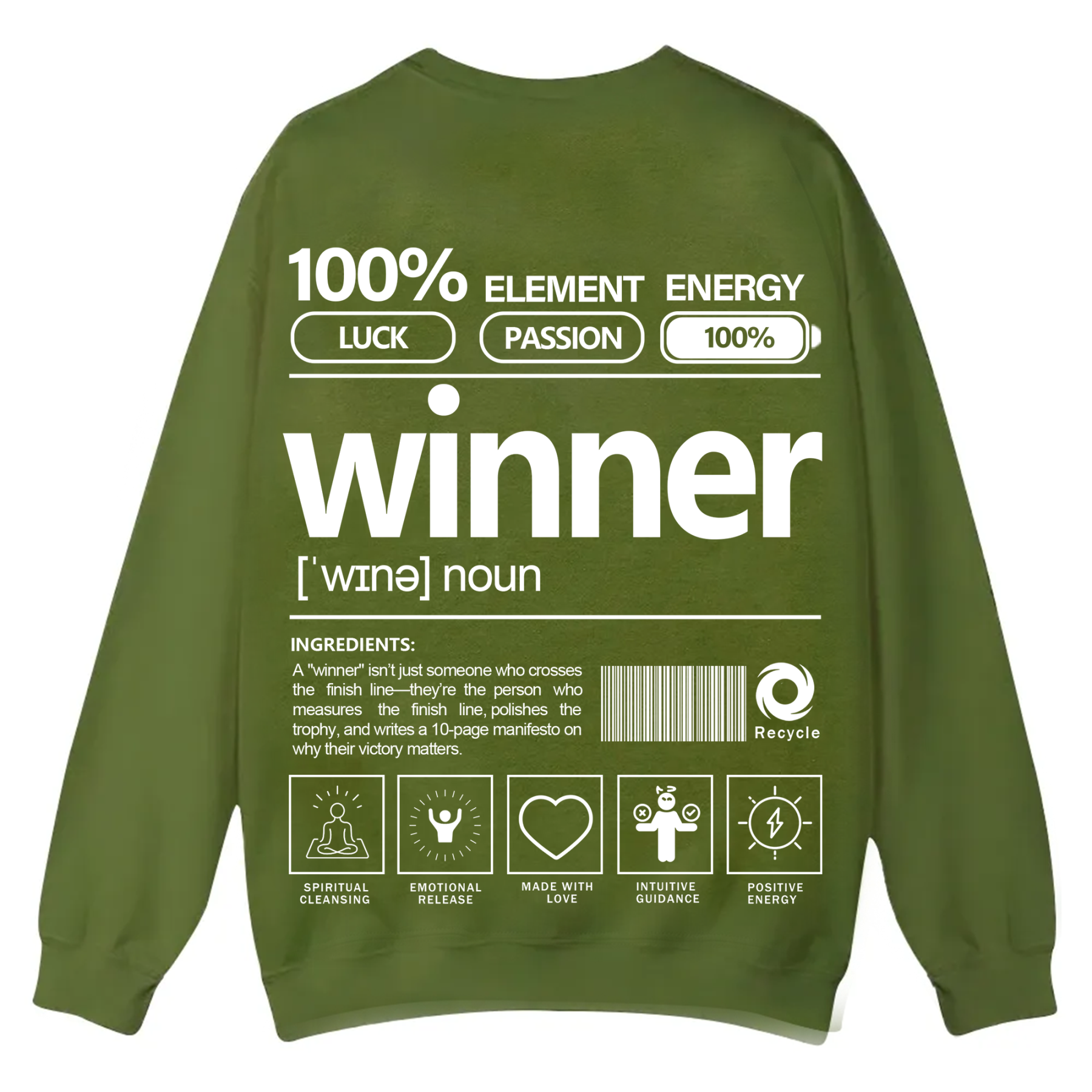Winner Unisex Fit Casual Crewneck Sweatshirt