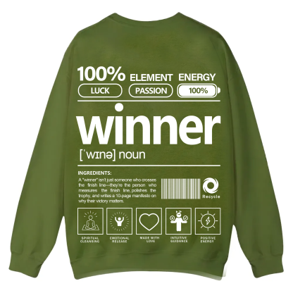 Winner Unisex Fit Casual Crewneck Sweatshirt