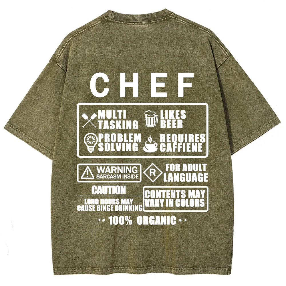 Chef Unisex Fit Washed T-Shirt