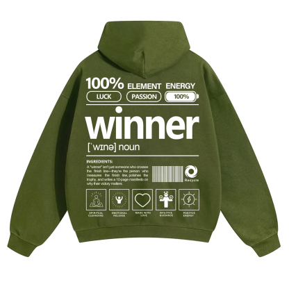 Winner Unisex Fit Solid Color Hoodie