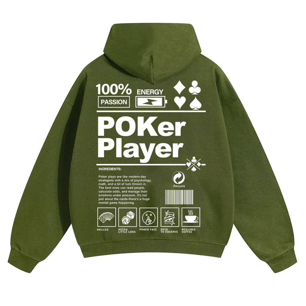 Poker Player Unisex Solid Color Hoodie