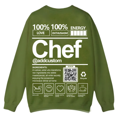 Chef Addcustom QR Code Casual Crewneck Sweatshirt