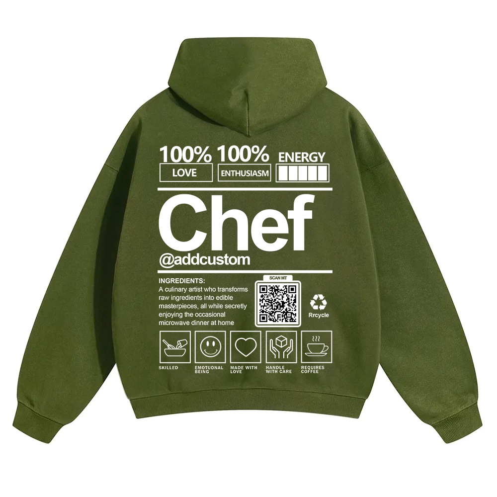 Chef Addcustom QR Code Solid Color Hoodie