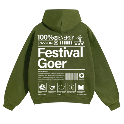 Festival Goer Solid Color Hoodie wearishow