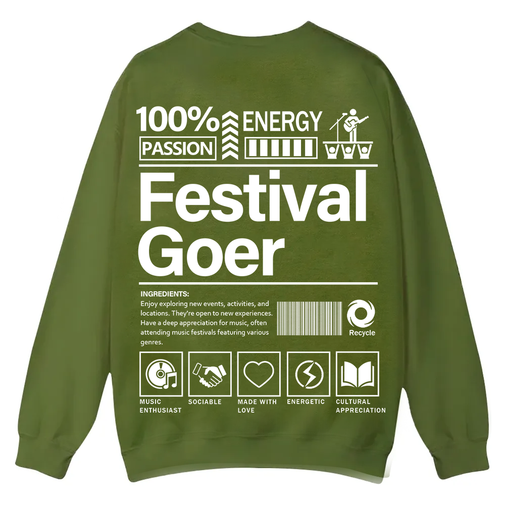 Festival Goer Casual Crewneck Sweatshirt wearishow