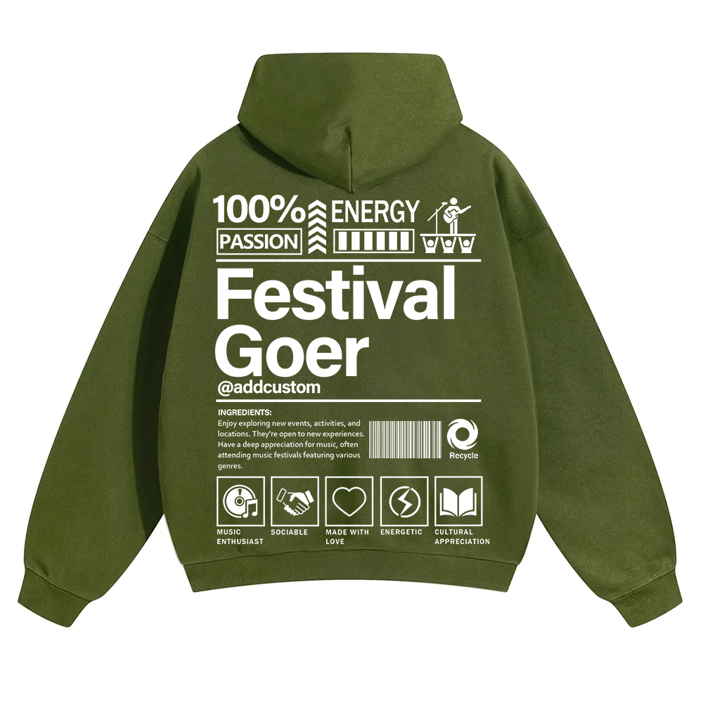 Festival Goer Custom Unisex Solid Color Hoodie wearishow