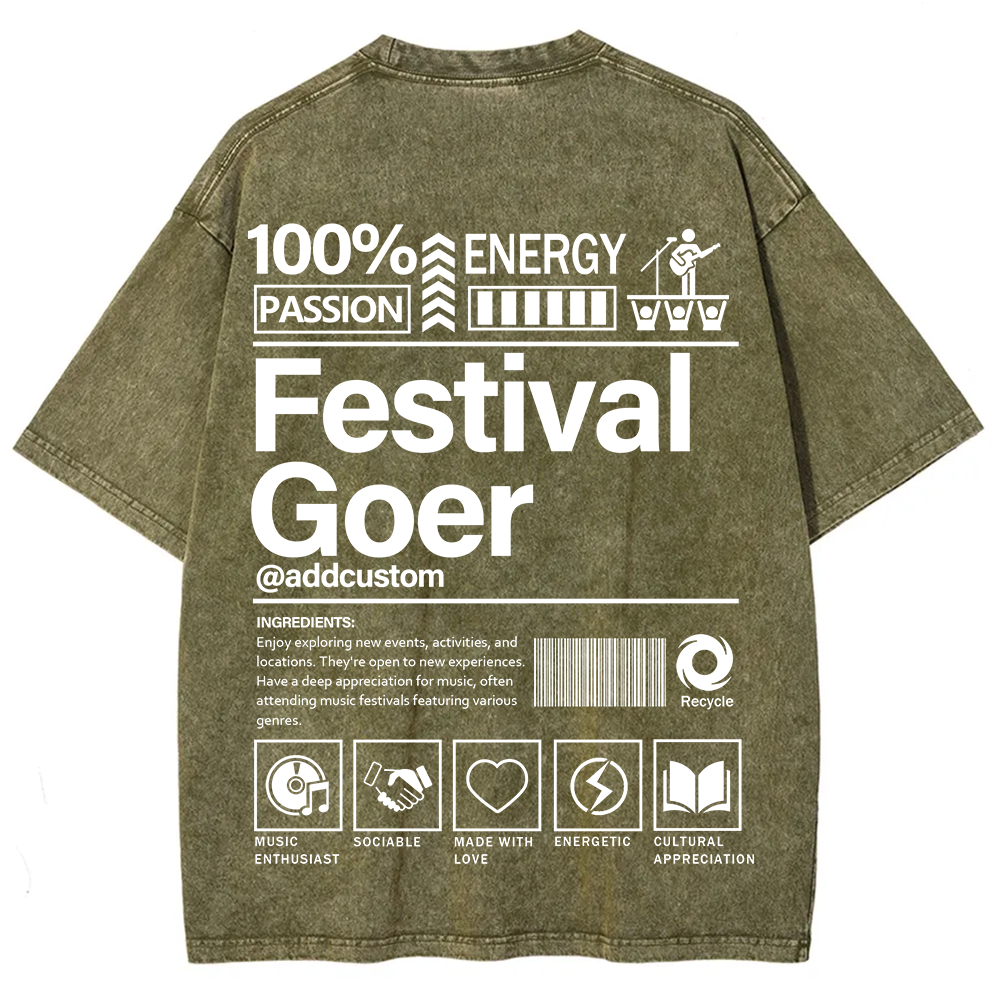 Festival Goer Custom Unisex Fit Washed T-Shirt